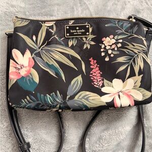 Kate Spade Black Multicolor Floral Crossbody Bag